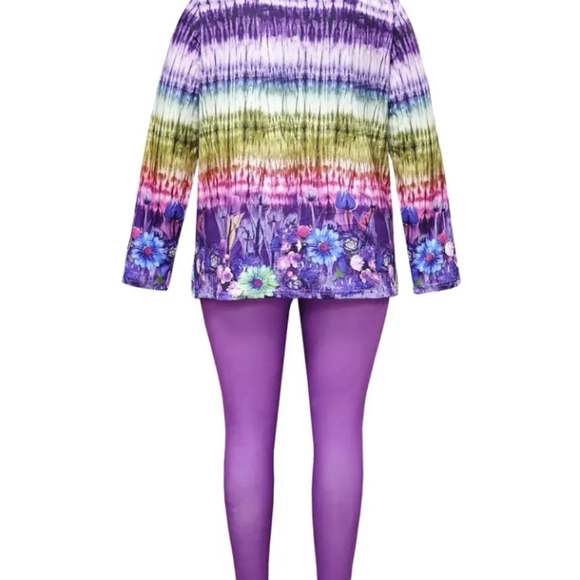 NWOT Plus Size Elegant Floral Print Two-Piece Outfit Set - Picture 2 of 2